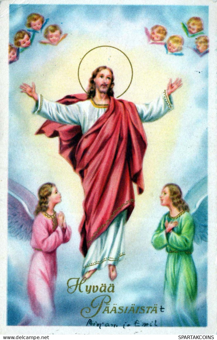 ANGELO CRISTO SANTO Natale Vintage Cartolina CPA #PKE148.A - Angels