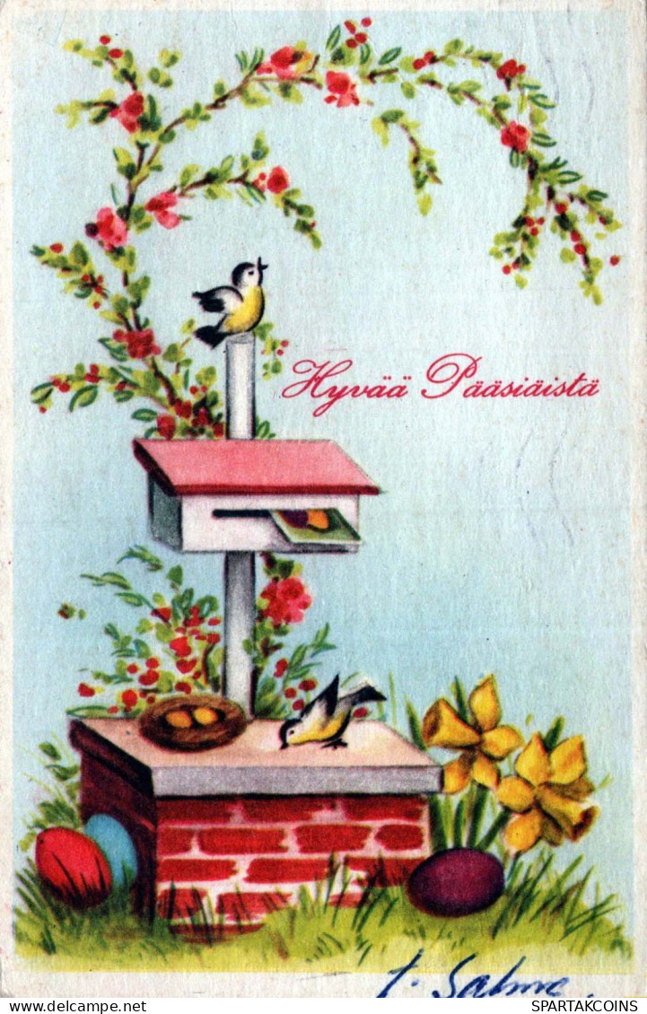 OSTERN HUHN EI Vintage Ansichtskarte Postkarte CPA #PKE110.A - Easter
