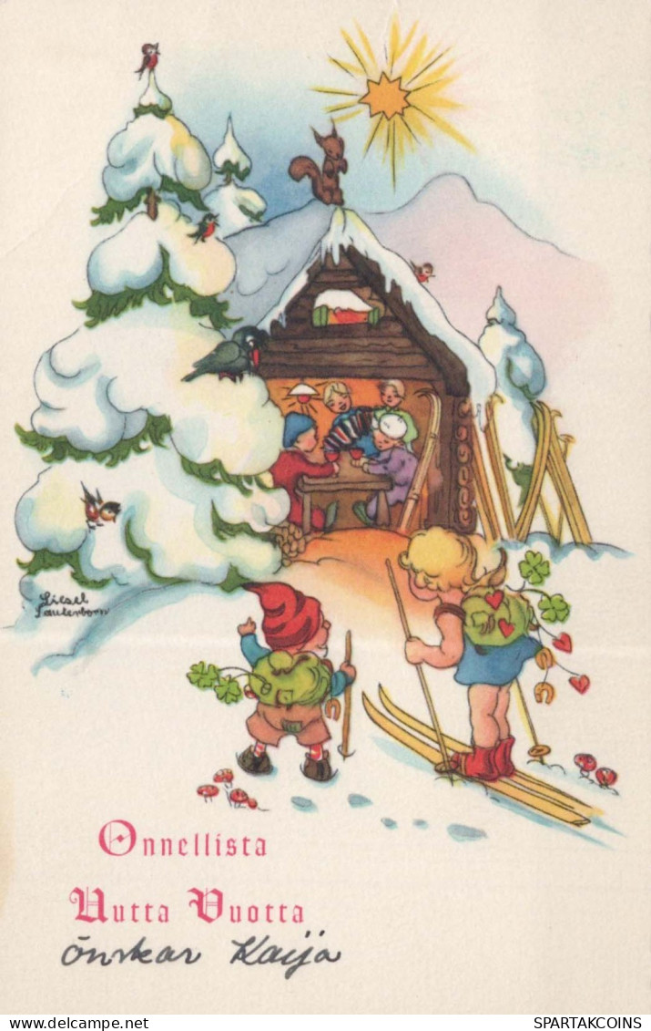 Happy New Year Christmas CHILDREN Vintage Postcard CPSMPF #PKD785.A - Neujahr