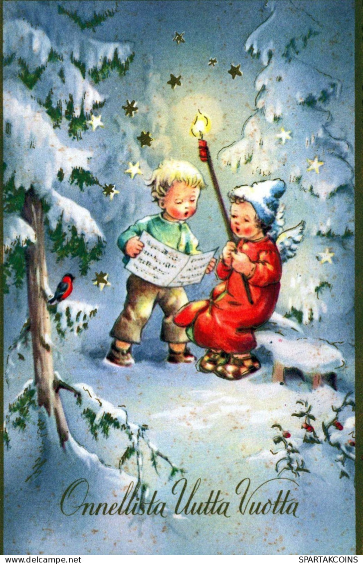 ANGEL Christmas Vintage Postcard CPSMPF #PKD760.A - Angels