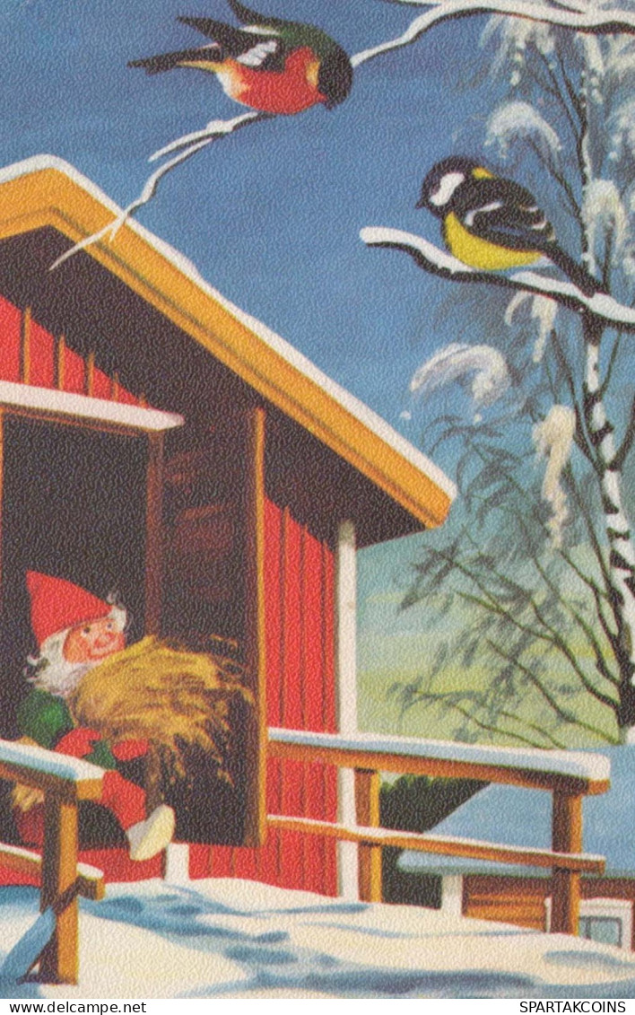 PÈRE NOËL Bonne Année Noël GNOME Vintage Carte Postale CPSMPF #PKD453.A - Santa Claus