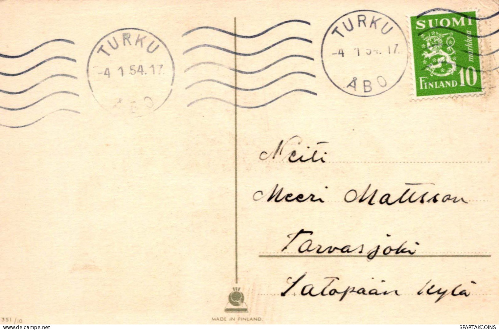 PAPÁ NOEL Feliz Año Navidad GNOMO Vintage Tarjeta Postal CPSMPF #PKD341.A - Santa Claus
