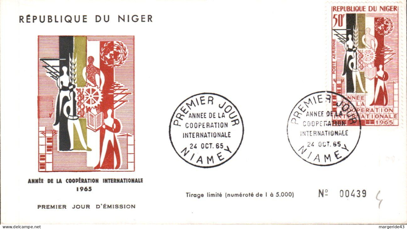 NIGER FDC 1965 ANNEE COOPERATION INTERNATIONALE - Niger (1960-...)