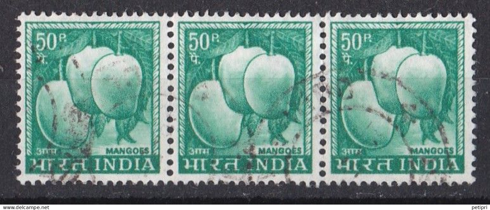 Inde  - 1960  1969 -   Y&T  N °  228  Bande De 3 Oblitérés - Used Stamps