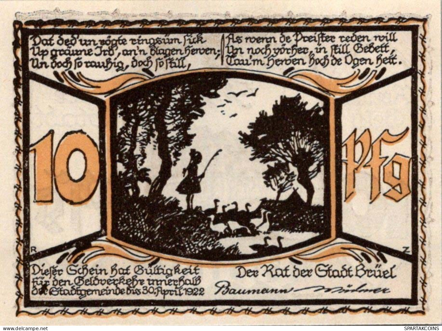 10 PFENNIG 1922 Stadt BRÜEL Mecklenburg-Schwerin DEUTSCHLAND Notgeld #PJ129 - [11] Local Banknote Issues