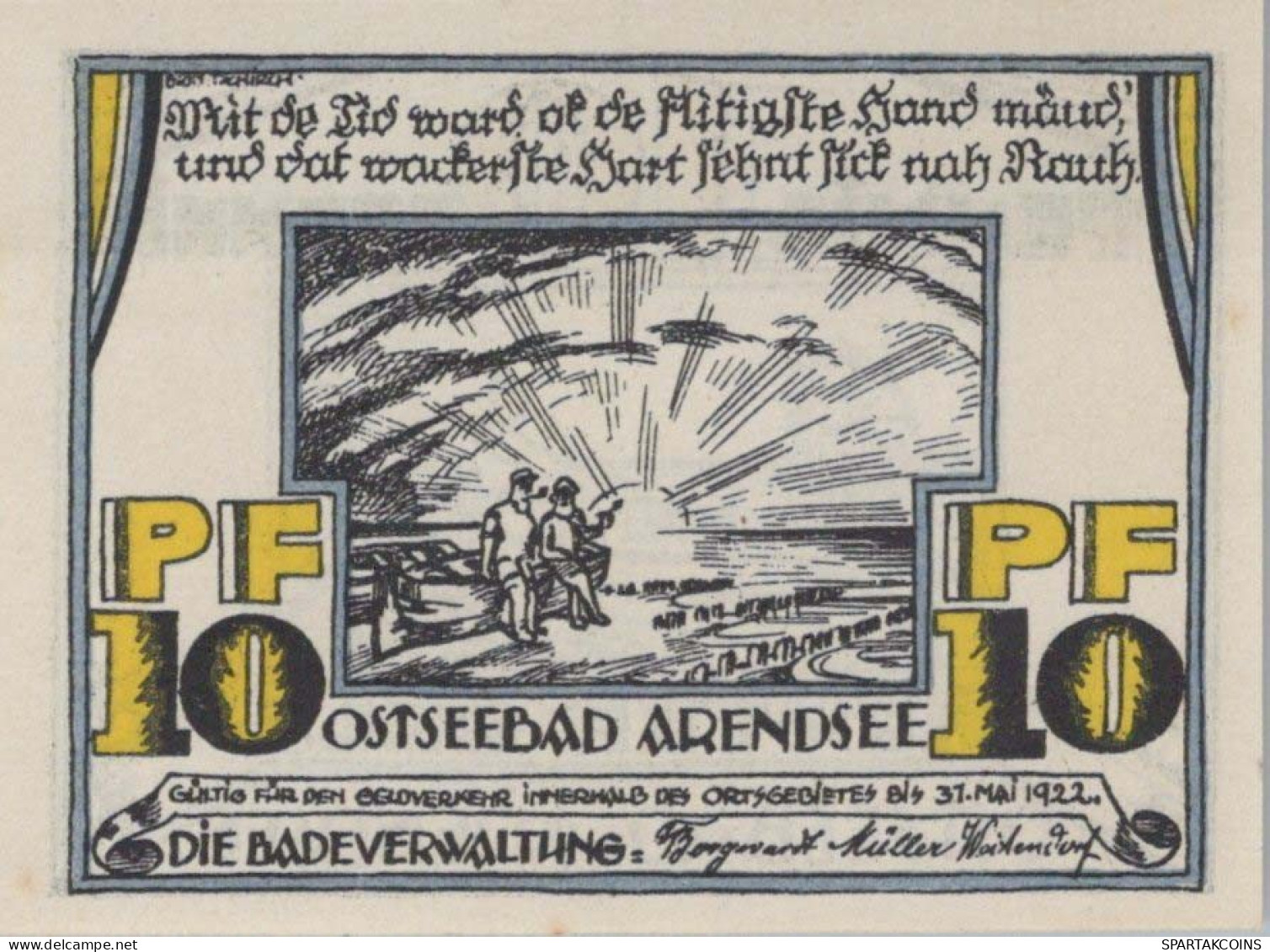 10 PFENNIG 1922 Stadt ARENDSEE MECKLENBURG-SCHWERIN UNC DEUTSCHLAND #PI847 - [11] Local Banknote Issues