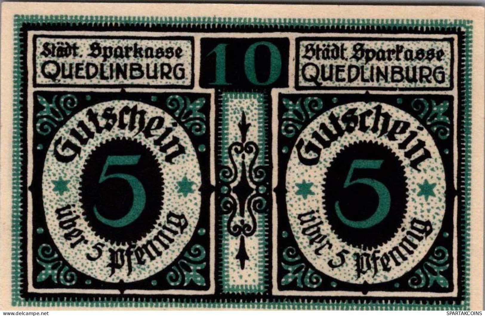 10 PFENNIG 1921 Stadt QUEDLINBURG Saxony UNC DEUTSCHLAND Notgeld Banknote #PB871 - [11] Local Banknote Issues