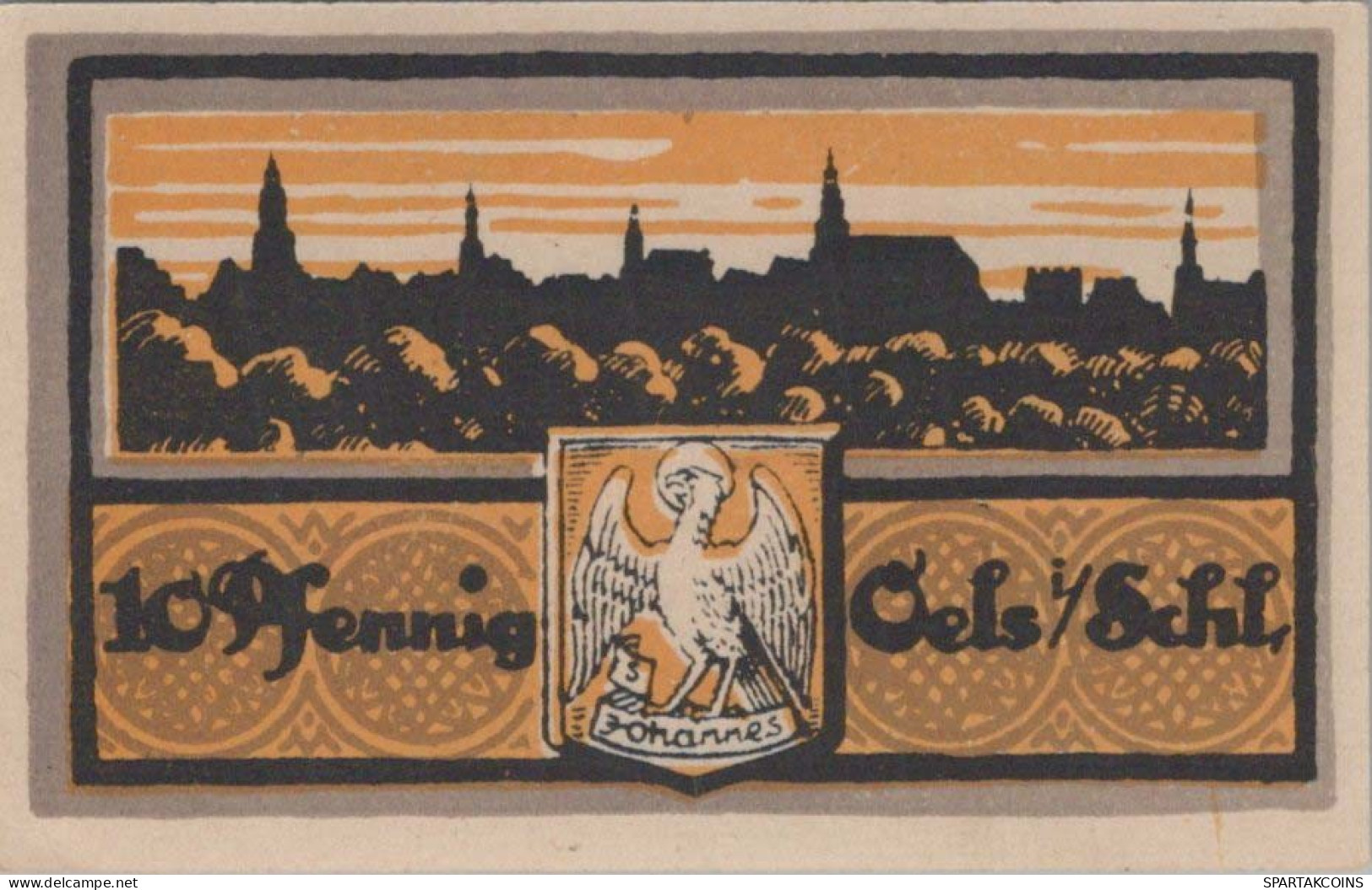 10 PFENNIG 1921 Stadt OELS Niedrigeren Silesia UNC DEUTSCHLAND Notgeld Banknote #PJ059 - [11] Local Banknote Issues