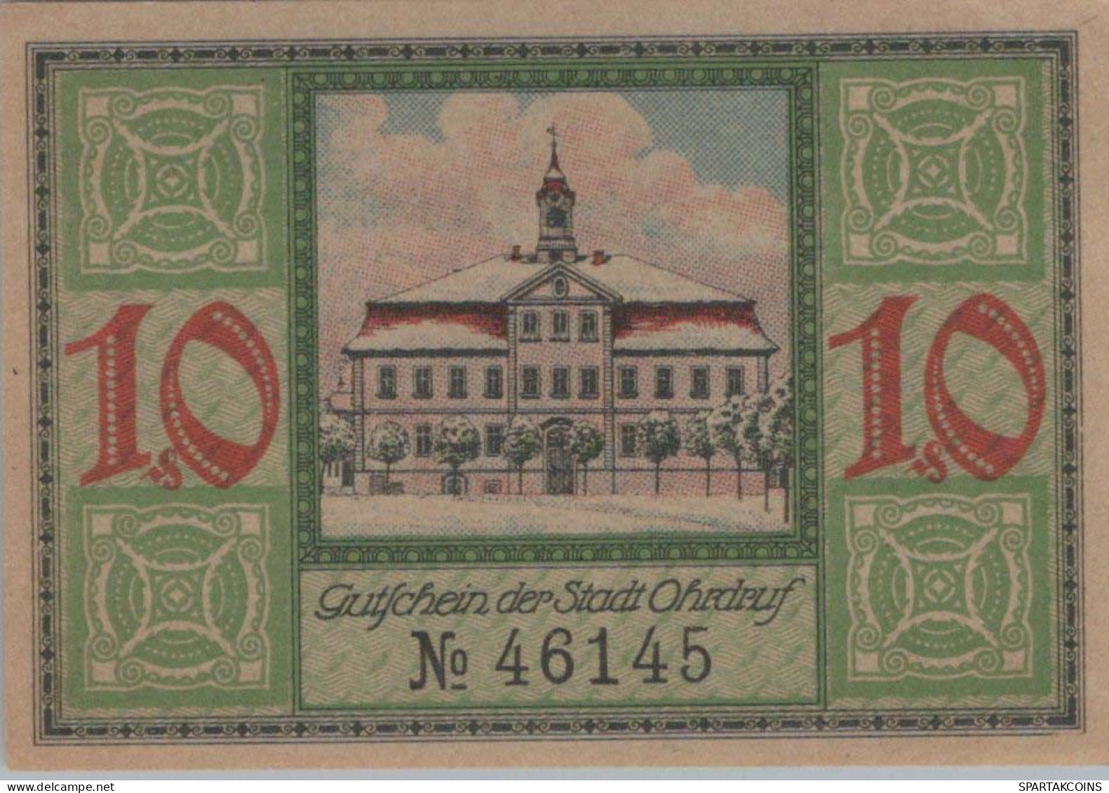 10 PFENNIG 1921 Stadt OHRDRUF Saxe-Coburg And Gotha UNC DEUTSCHLAND #PJ074 - [11] Local Banknote Issues