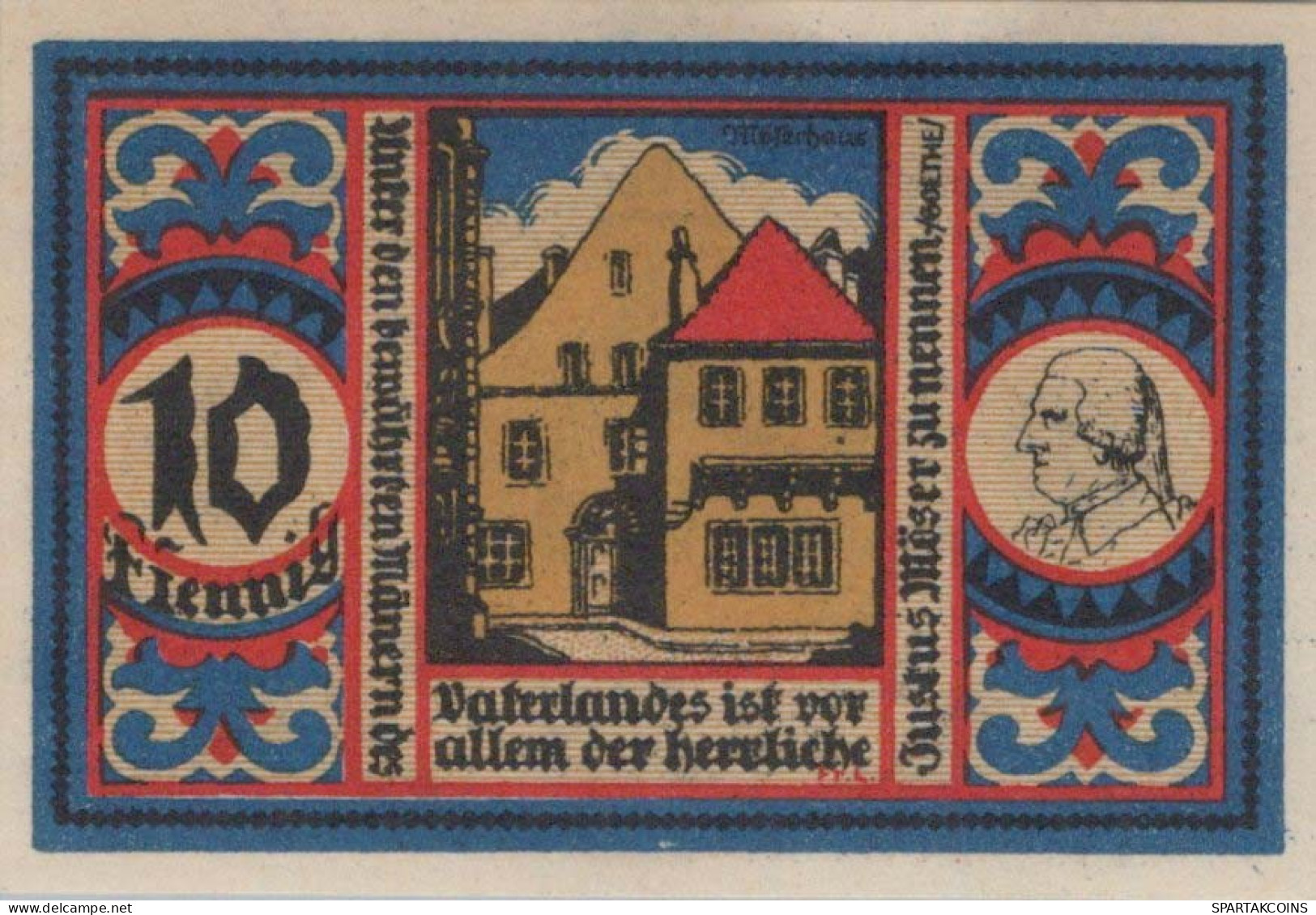 10 PFENNIG 1921 Stadt OSNABRÜCK Hanover DEUTSCHLAND Notgeld Banknote #PF721 - [11] Local Banknote Issues