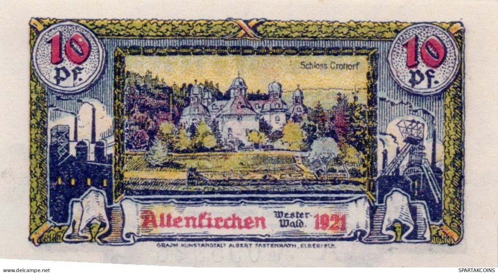 10 PFENNIG 1921 Stadt ALTENKIRCHEN AND WALDBRoL Rhine UNC DEUTSCHLAND #PA038 - [11] Emissions Locales