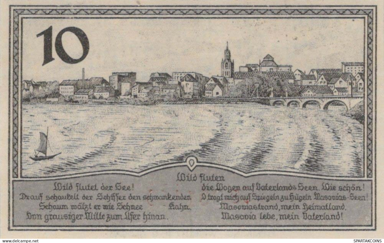 10 PFENNIG 1920 Stadt LYCK East PRUSSLAND DEUTSCHLAND Notgeld Banknote #PF500 - [11] Emissions Locales