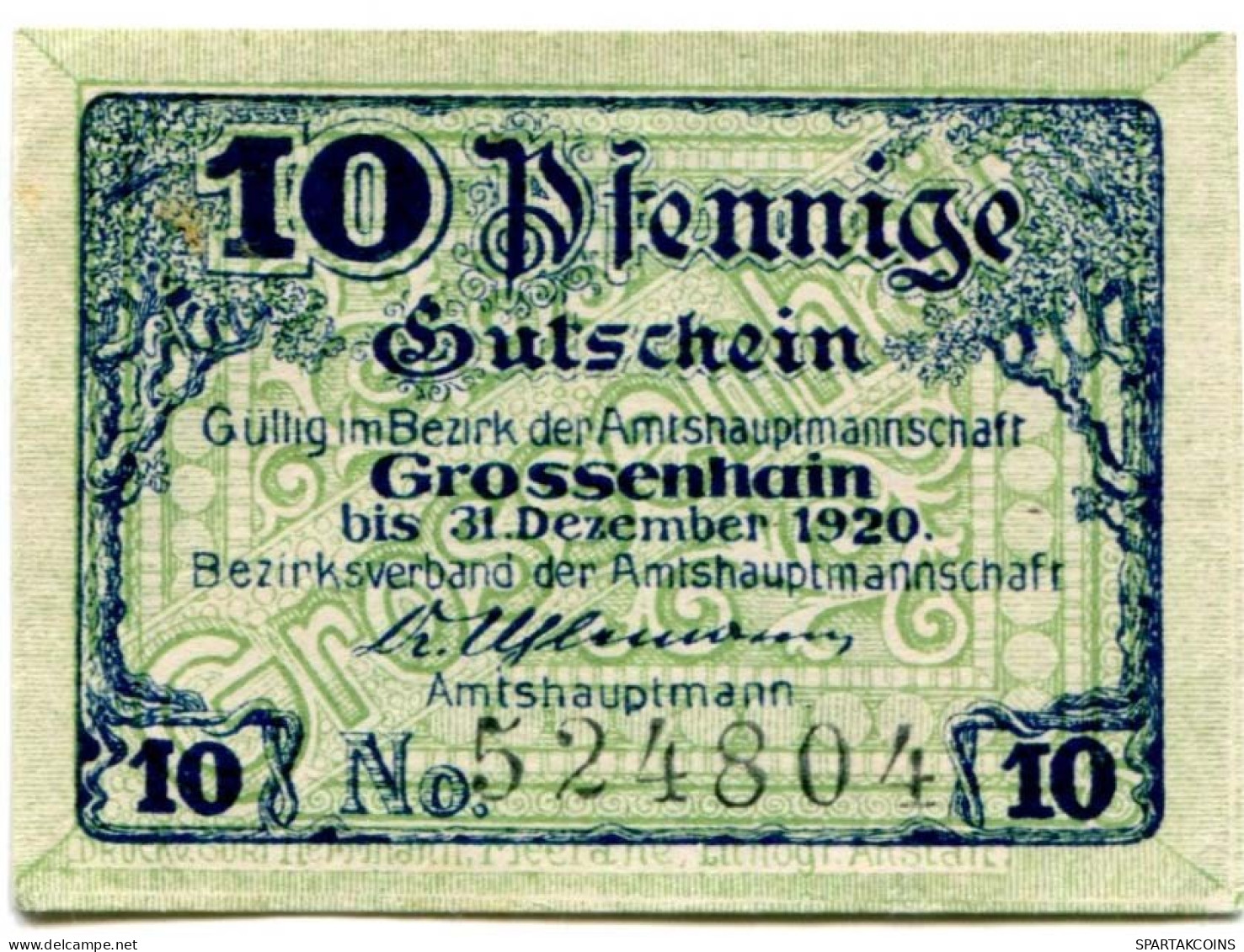 10 PFENNIG 1920 Stadt GROSSENHAIN Saxony DEUTSCHLAND Notgeld Papiergeld Banknote #PL675 - [11] Emissions Locales