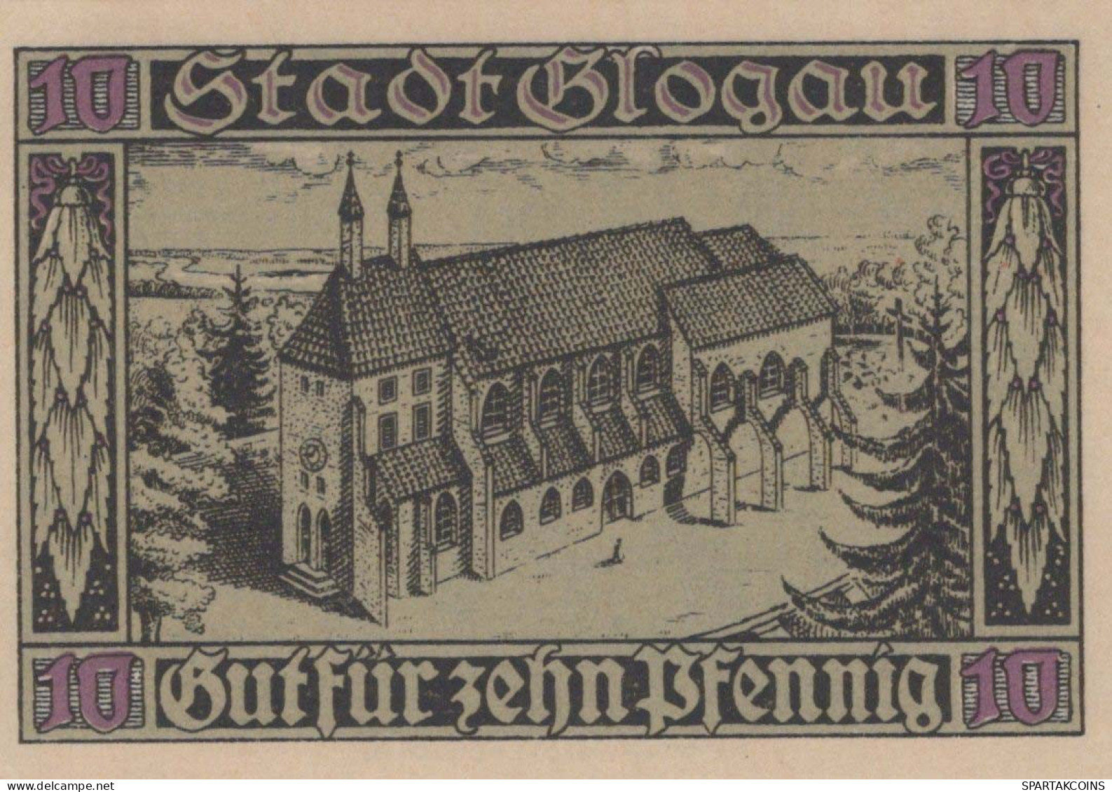 10 PFENNIG 1920 Stadt GLOGAU Niedrigeren Silesia DEUTSCHLAND Notgeld Banknote #PF835 - [11] Emissions Locales