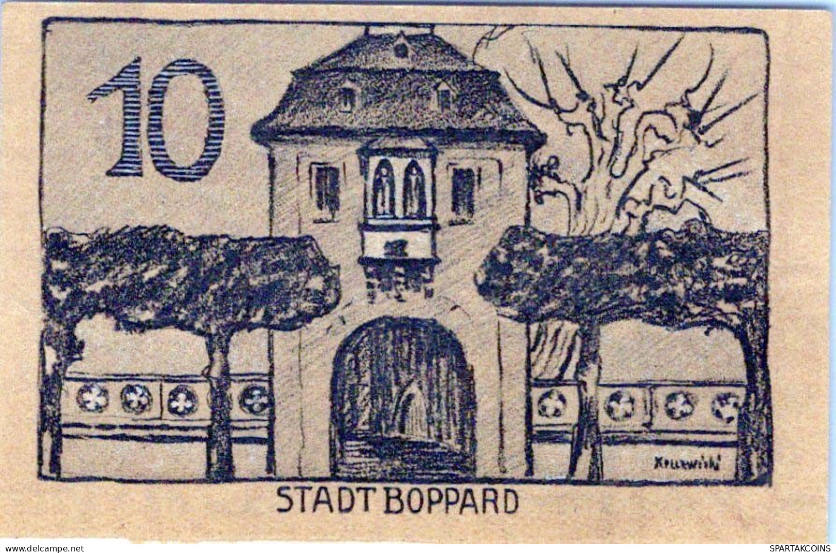 10 PFENNIG 1920 Stadt BOPPARD Rhine UNC DEUTSCHLAND Notgeld Banknote #PA256 - [11] Lokale Uitgaven