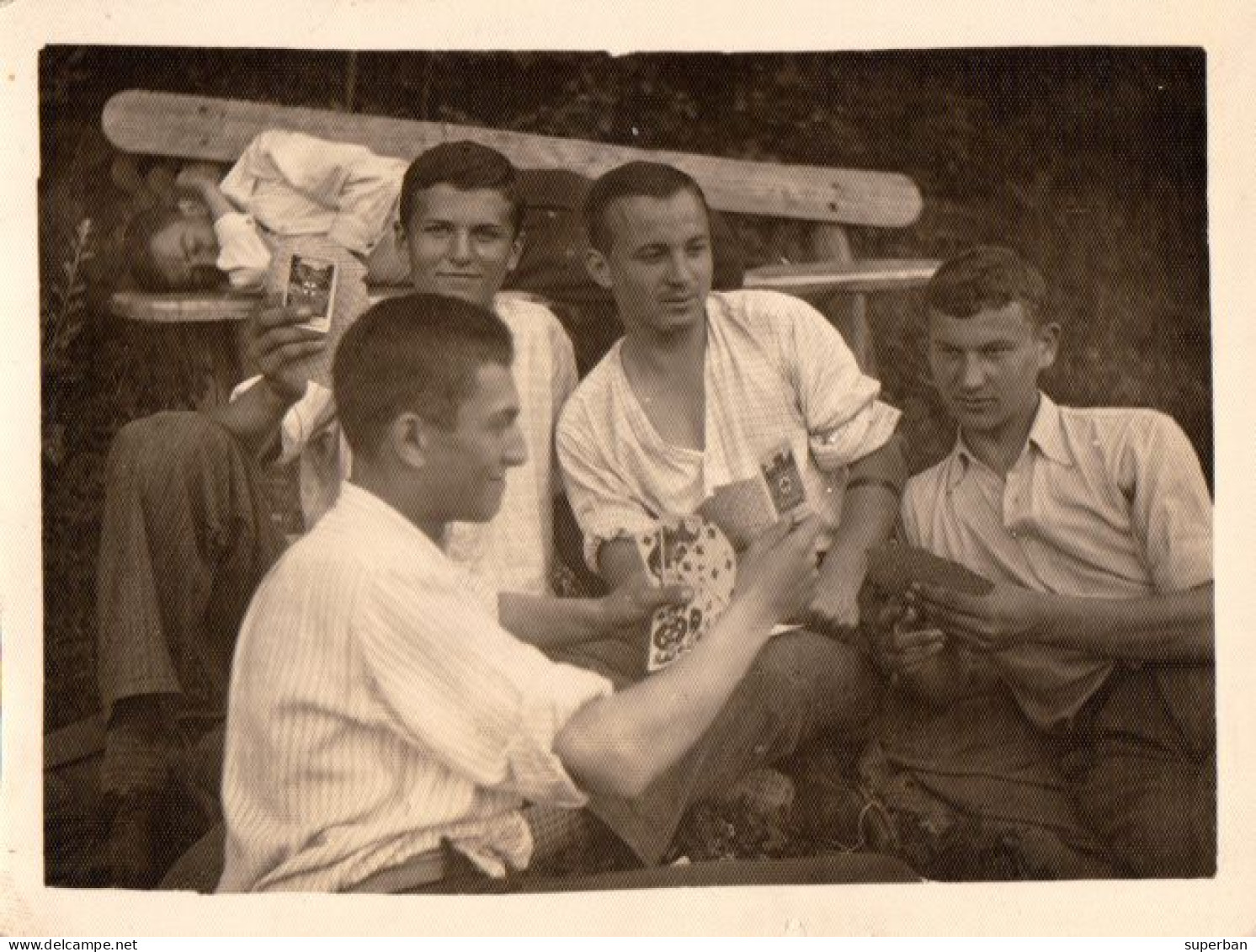 SURUCENI / СУРУЧЕНЫ [ TEXT In RUSSIAN ! ] : JEU DE CARTES / PLAYING CARDS - REAL PHOTO [ 8,5 X 11,5 Cm ] - 1932 (an652) - Moldawien (Moldova)