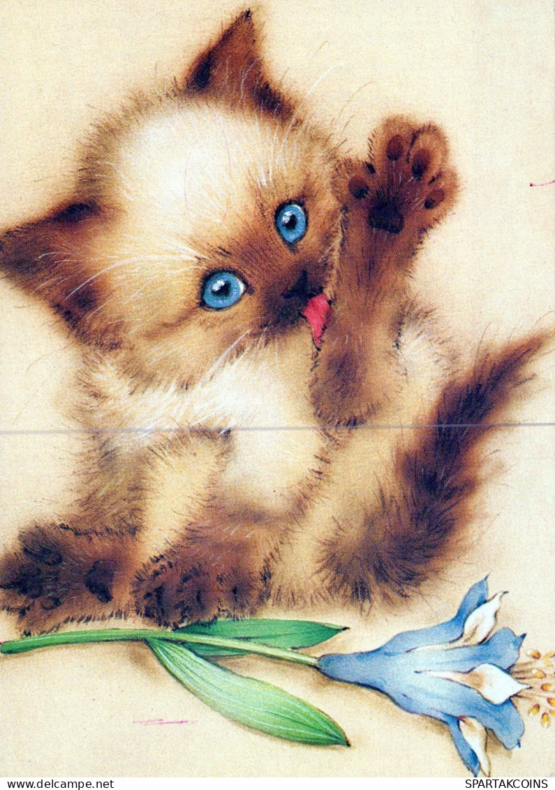 CAT KITTY Animals Vintage Postcard CPSM #PAM177.GB - Chats