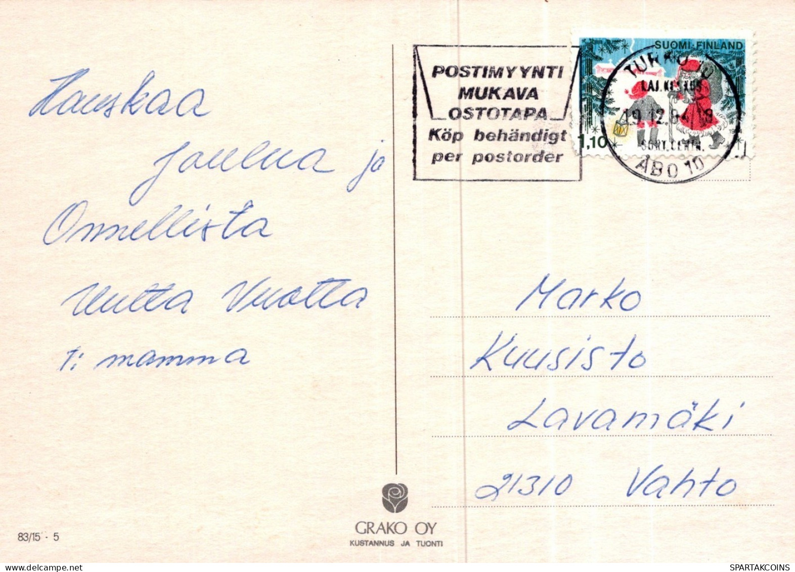 SANTA CLAUS CHRISTMAS Holidays Vintage Postcard CPSM #PAK773.GB - Santa Claus