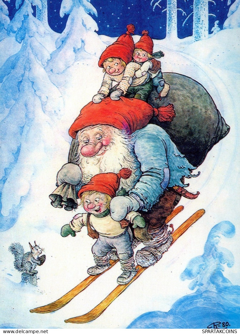 SANTA CLAUS CHILDREN CHRISTMAS Holidays Vintage Postcard CPSM #PAK226.GB - Santa Claus