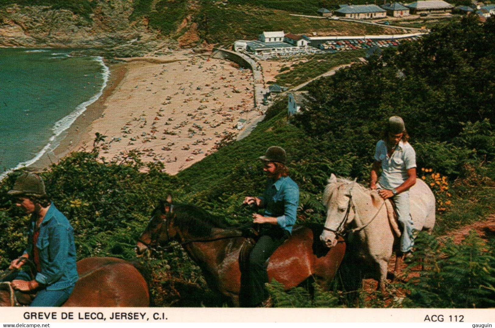 CPM - CHEVAL - JERSEY Grève De LECQ - Promenade Équestre ... Edition A.C.Gallie Ltd - Horses