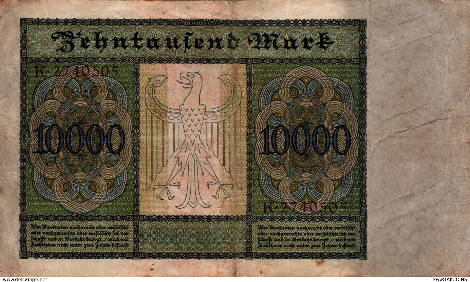 10000 MARK 1922 Stadt BERLIN DEUTSCHLAND Papiergeld Banknote #PL156 - [11] Local Banknote Issues