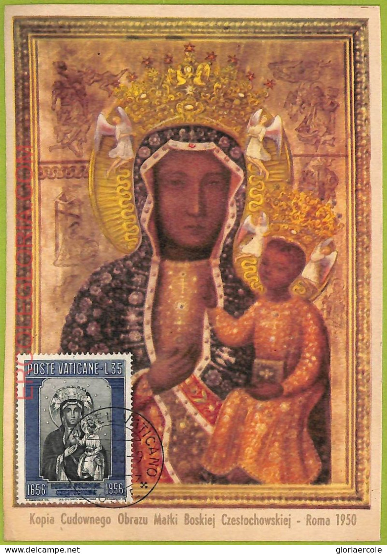 Ad3279 - VATICAN - Postal History - MAXIMUM CARD - 1956 - ROMA -  Art RELIGION - Christianity
