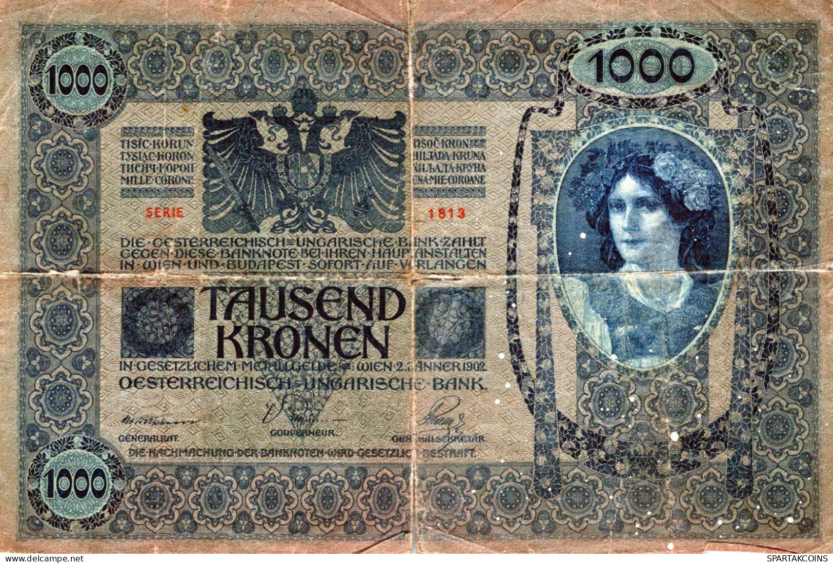 10000 KRONEN 1902 Österreich Papiergeld Banknote #PL326 - [11] Local Banknote Issues