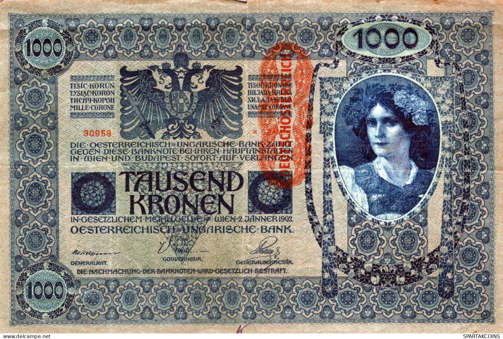 10000 KRONEN 1902 Österreich Papiergeld Banknote #PL320 - [11] Local Banknote Issues
