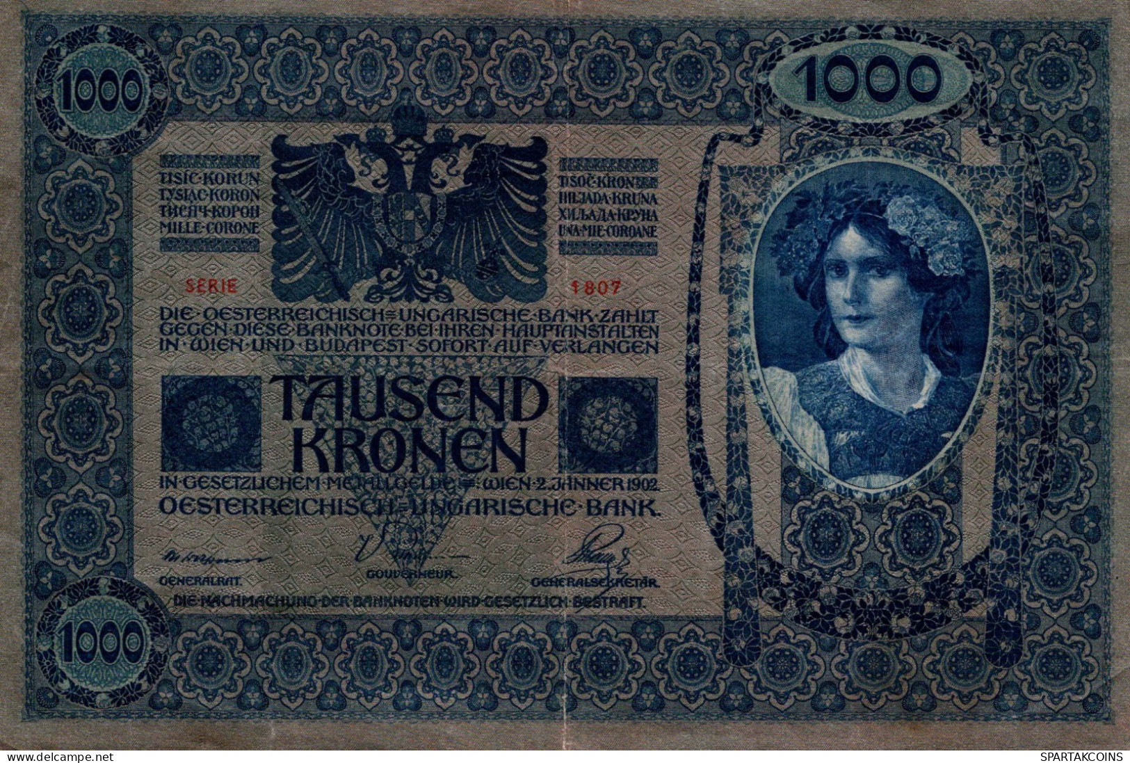10000 KRONEN 1902 Österreich Papiergeld Banknote #PL323 - [11] Local Banknote Issues