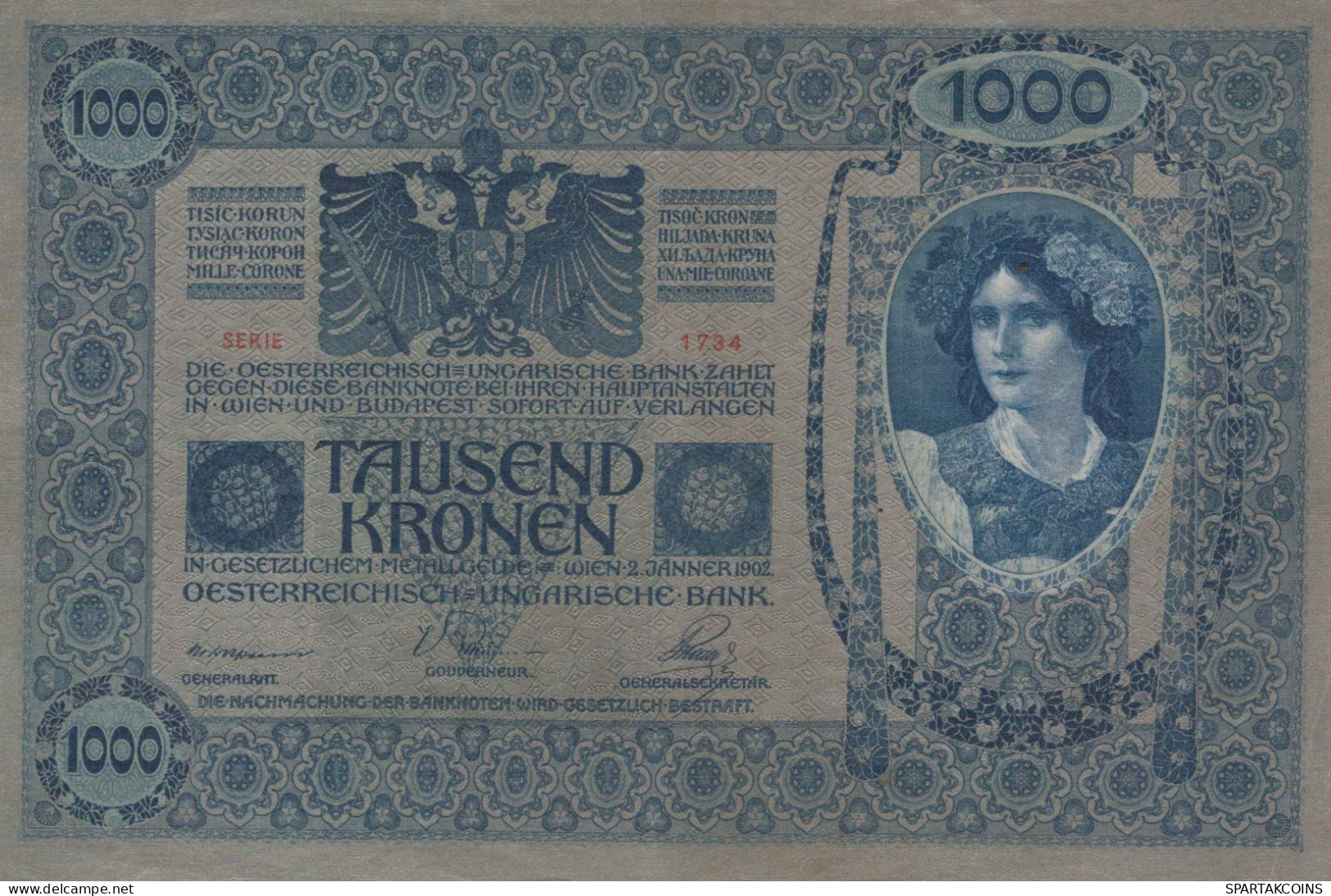 10000 KRONEN 1902 Österreich Papiergeld Banknote #PL315 - [11] Local Banknote Issues