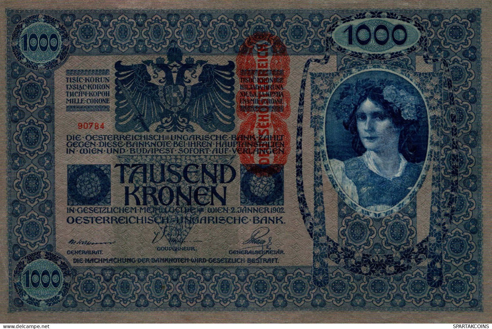 10000 KRONEN 1902 Österreich Papiergeld Banknote #PL315 - [11] Local Banknote Issues