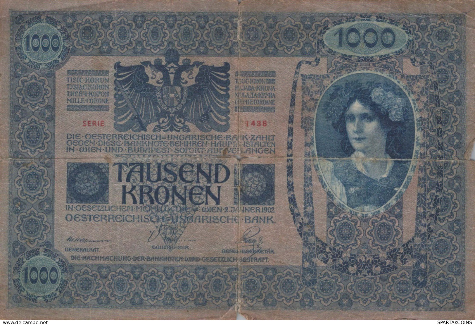 10000 KRONEN 1902 Österreich Papiergeld Banknote #PL318 - [11] Local Banknote Issues