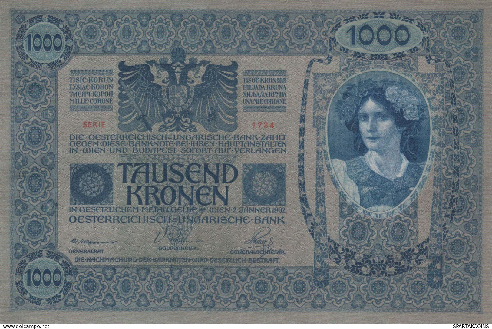 10000 KRONEN 1902 Österreich Papiergeld Banknote #PL312 - [11] Local Banknote Issues