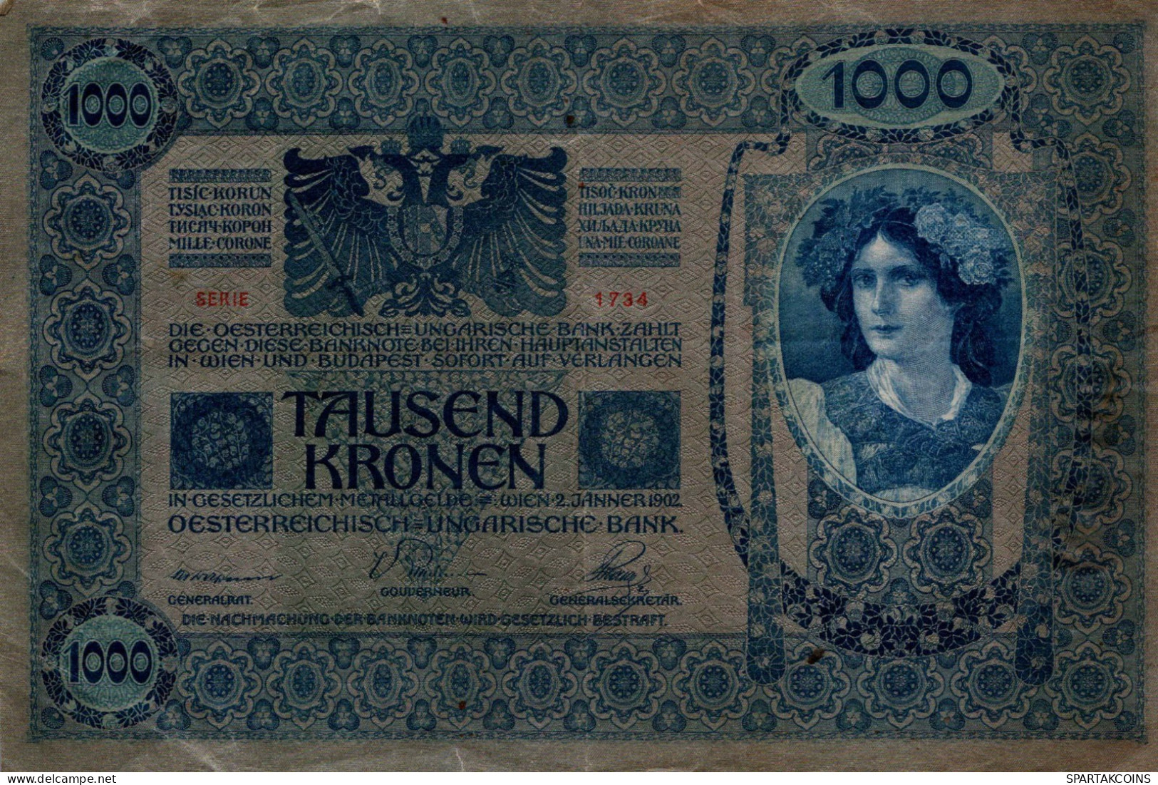 10000 KRONEN 1902 Österreich Papiergeld Banknote #PL313 - [11] Emissions Locales
