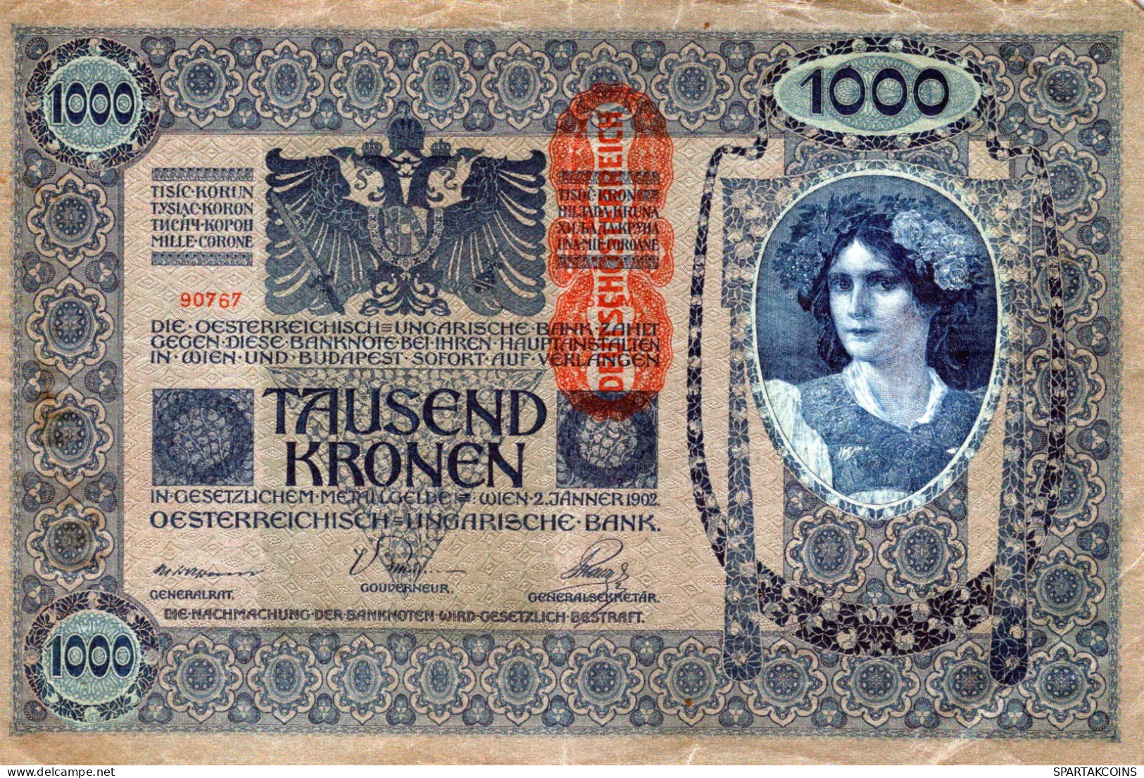10000 KRONEN 1902 Österreich Papiergeld Banknote #PL313 - [11] Emisiones Locales