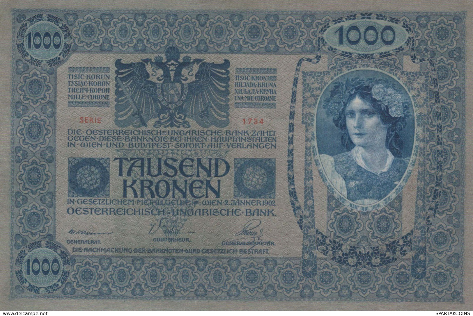 10000 KRONEN 1902 Österreich Papiergeld Banknote #PL310 - [11] Emisiones Locales