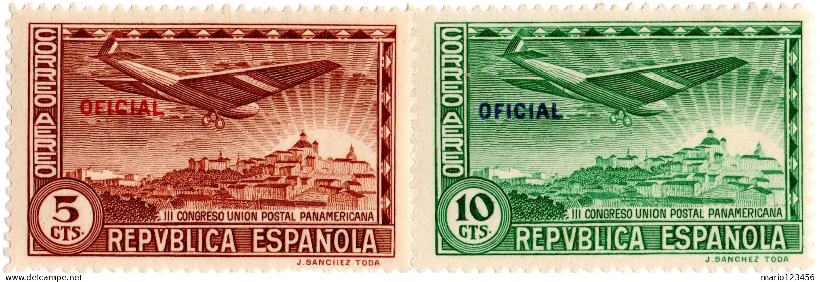 SPAGNA, SPAIN, CONGRESSO UNIONE POSTALE, 1931, NUOVI (MLH*) Scott:ES CO1-CO2 - Nuevos