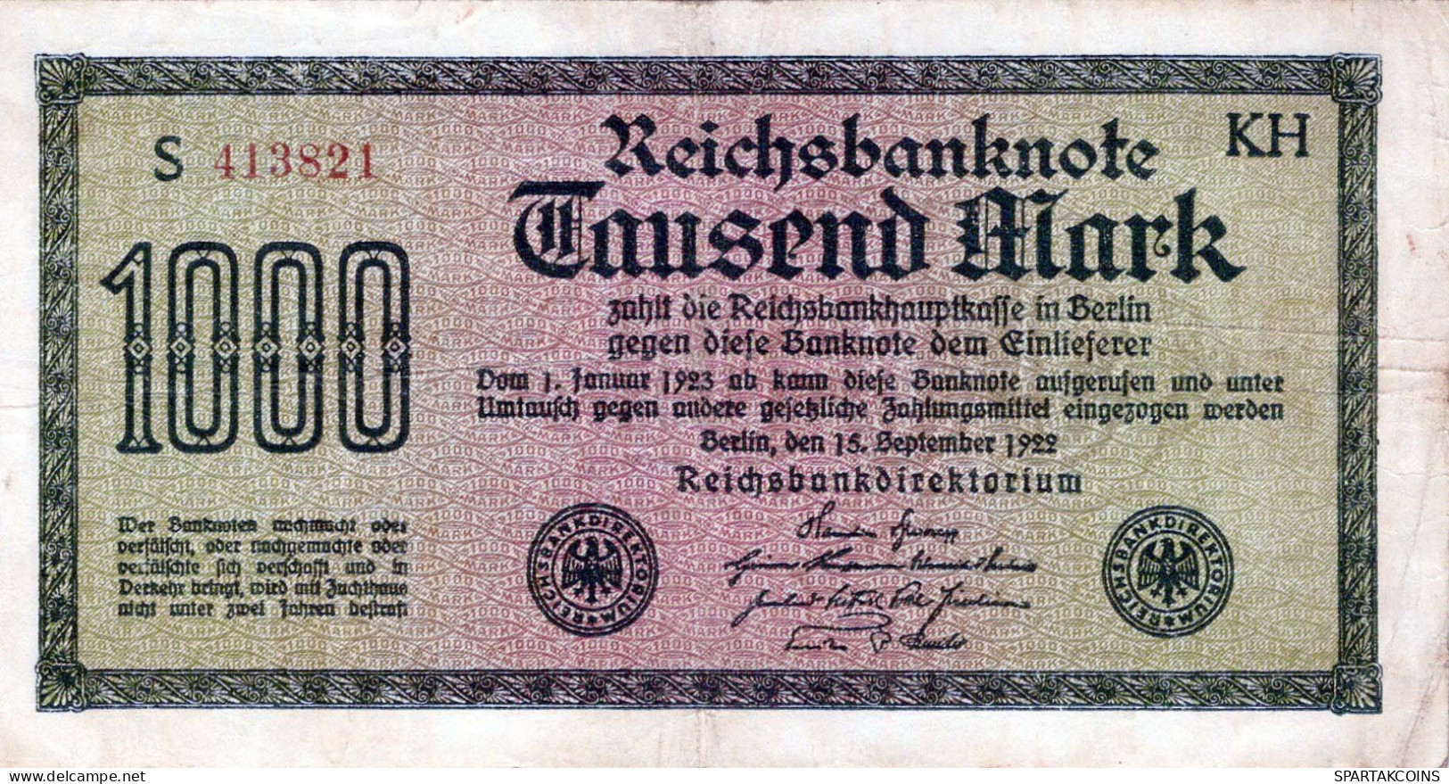 1000 MARK 1922 Stadt BERLIN DEUTSCHLAND Papiergeld Banknote #PL427 - [11] Emissioni Locali