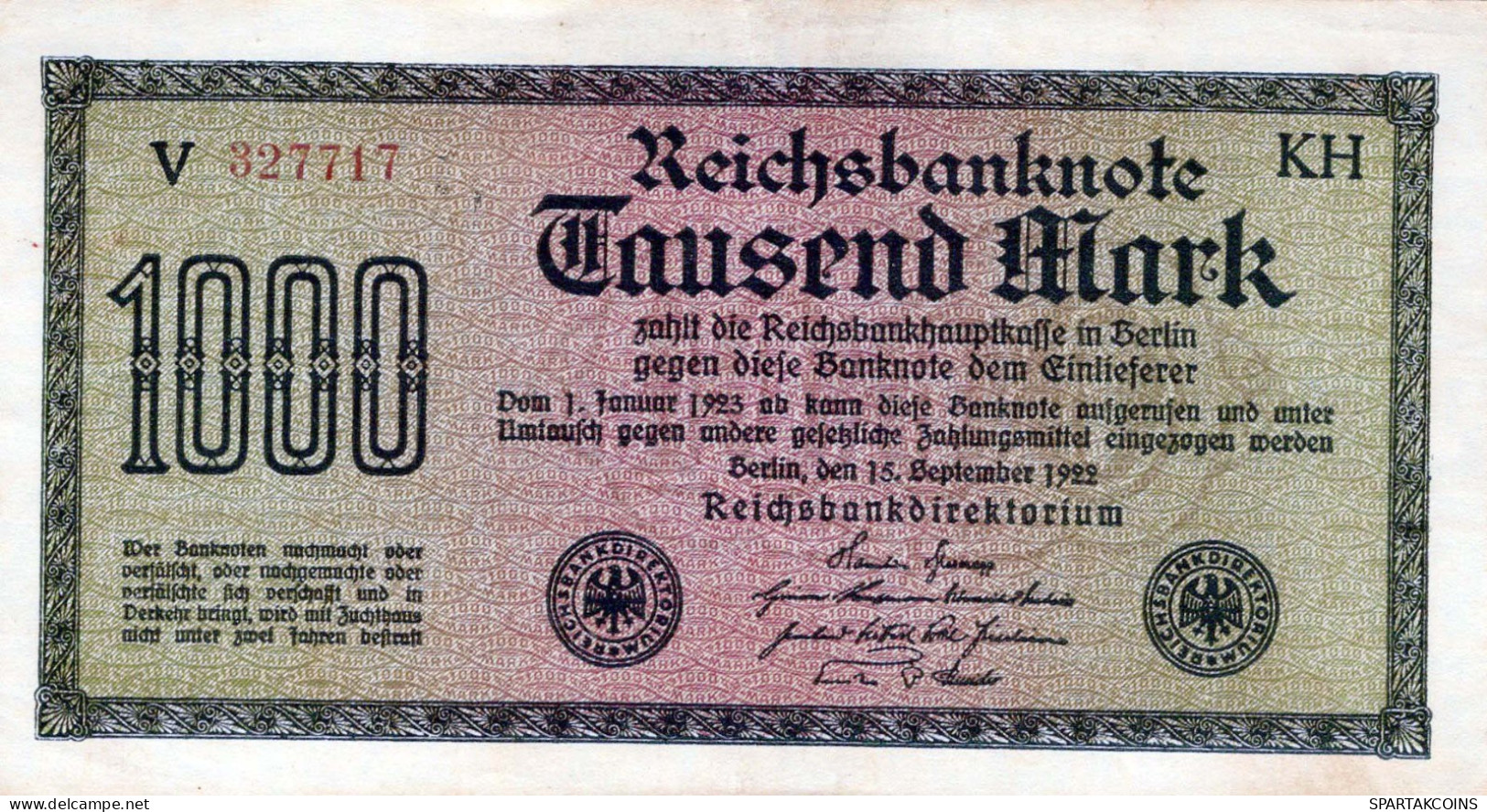 1000 MARK 1922 Stadt BERLIN DEUTSCHLAND Papiergeld Banknote #PL385 - [11] Emissioni Locali