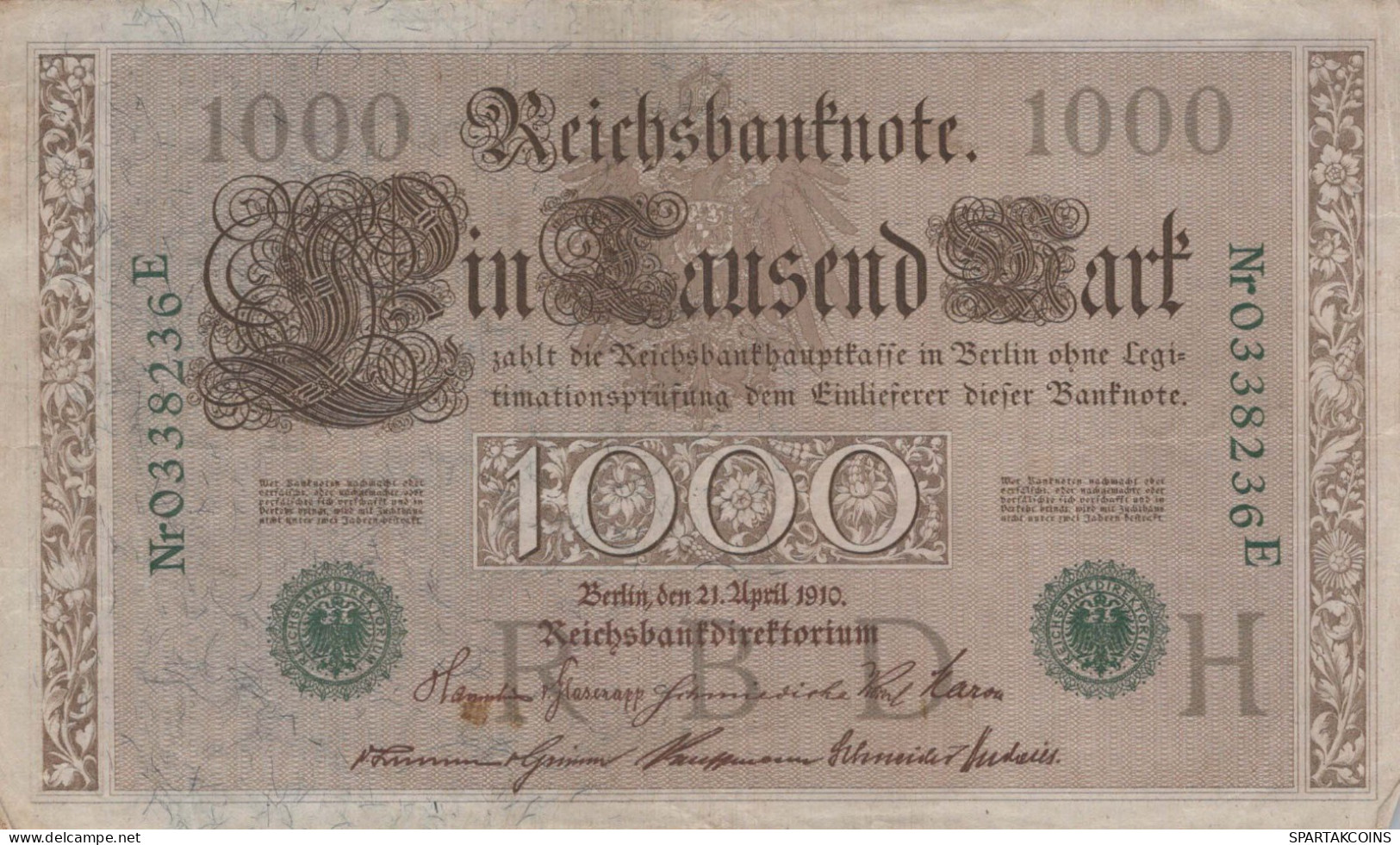 1000 MARK 1910 DEUTSCHLAND Papiergeld Banknote #PL373 - [11] Emissions Locales