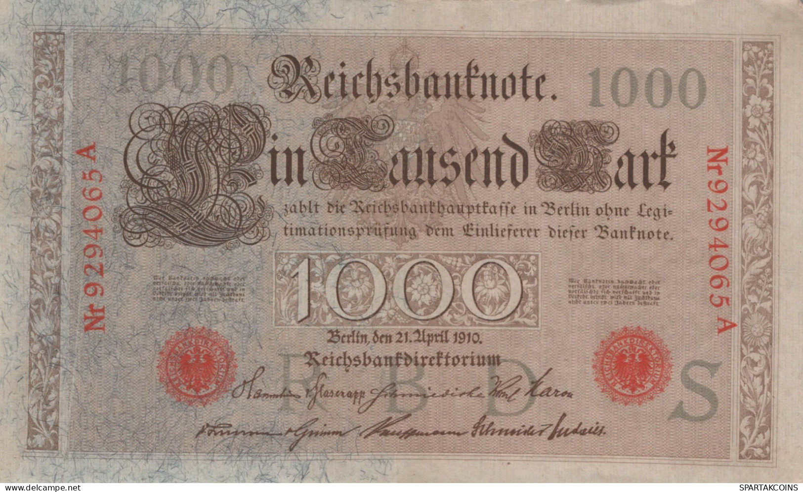 1000 MARK 1910 DEUTSCHLAND Papiergeld Banknote #PL364 - [11] Emissions Locales