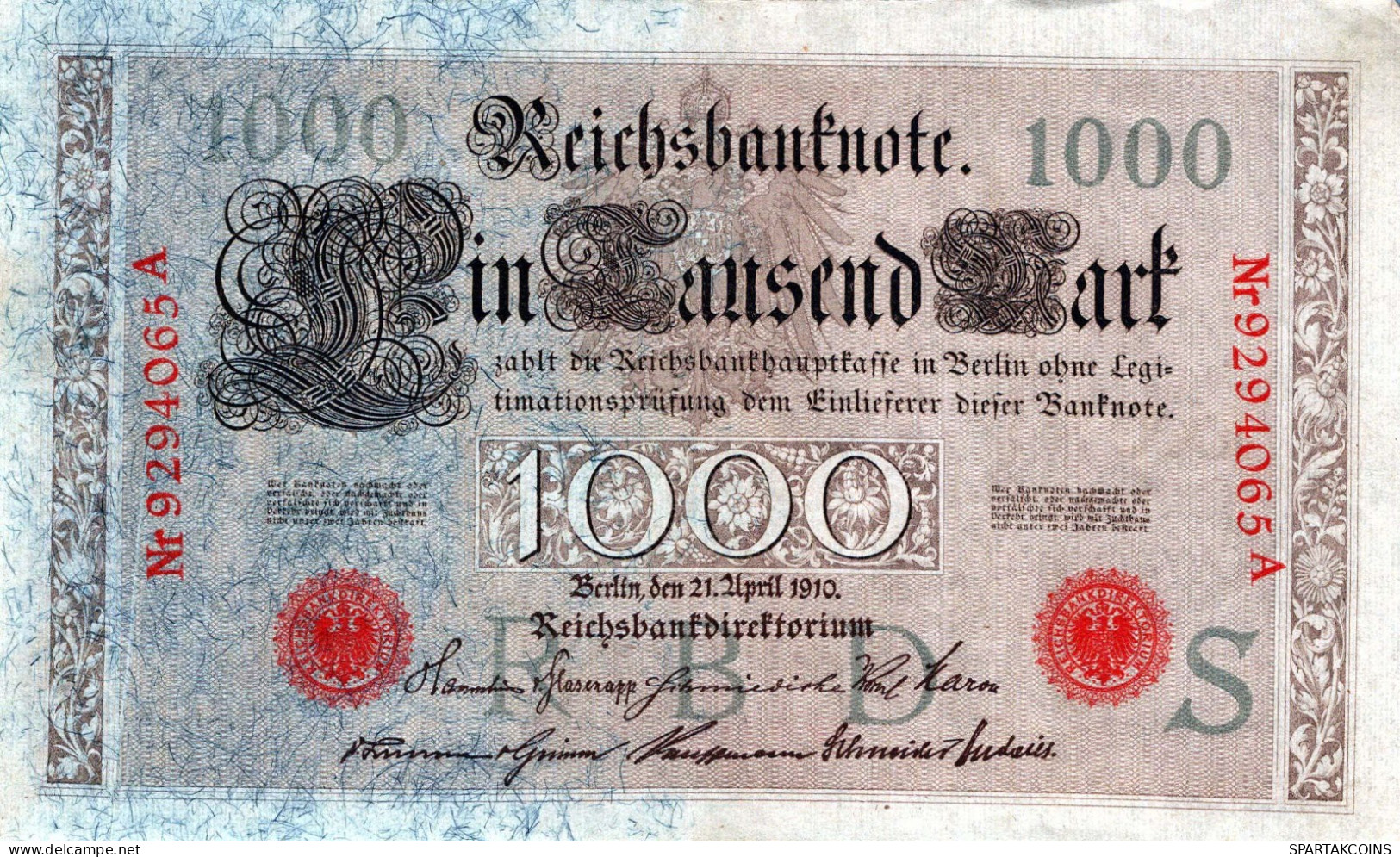 1000 MARK 1910 DEUTSCHLAND Papiergeld Banknote #PL364 - [11] Emissioni Locali