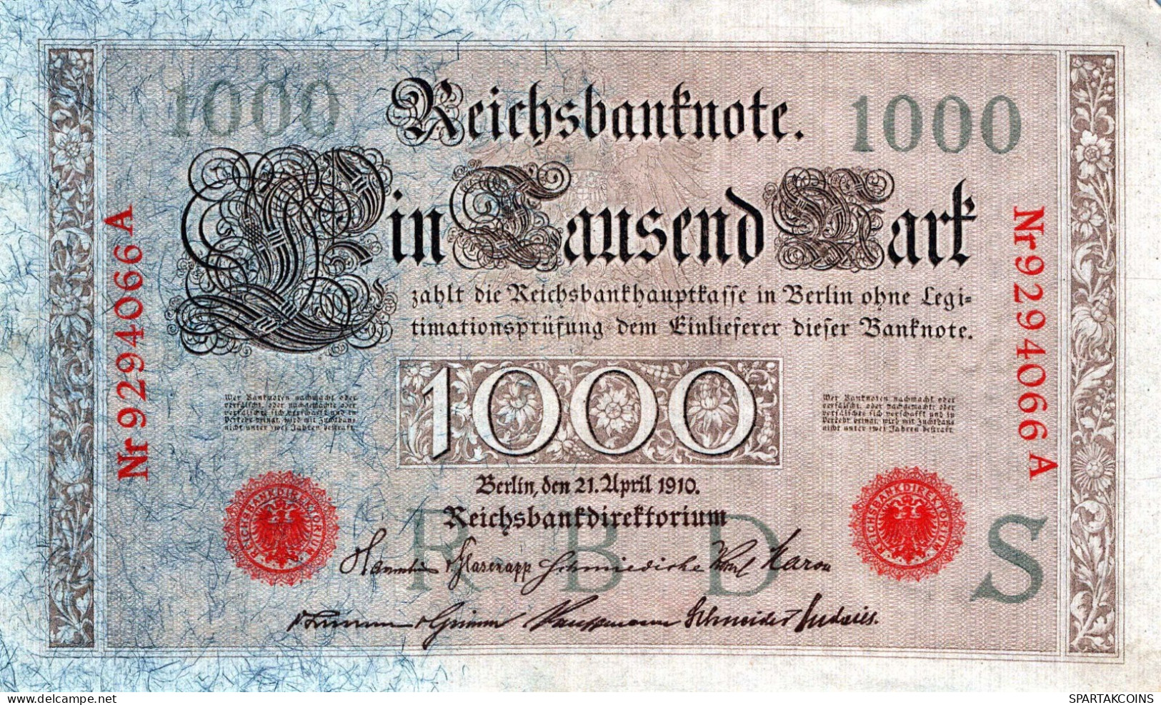 1000 MARK 1910 DEUTSCHLAND Papiergeld Banknote #PL358 - [11] Local Banknote Issues