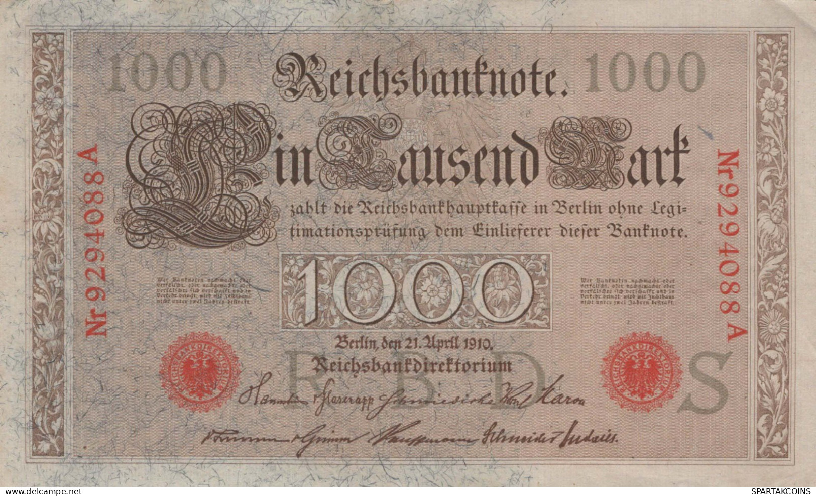 1000 MARK 1910 DEUTSCHLAND Papiergeld Banknote #PL359 - [11] Emisiones Locales