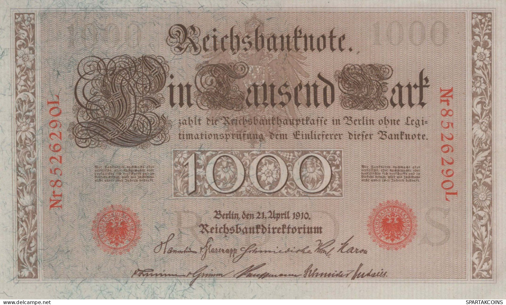 1000 MARK 1910 DEUTSCHLAND Papiergeld Banknote #PL339 - [11] Emissions Locales