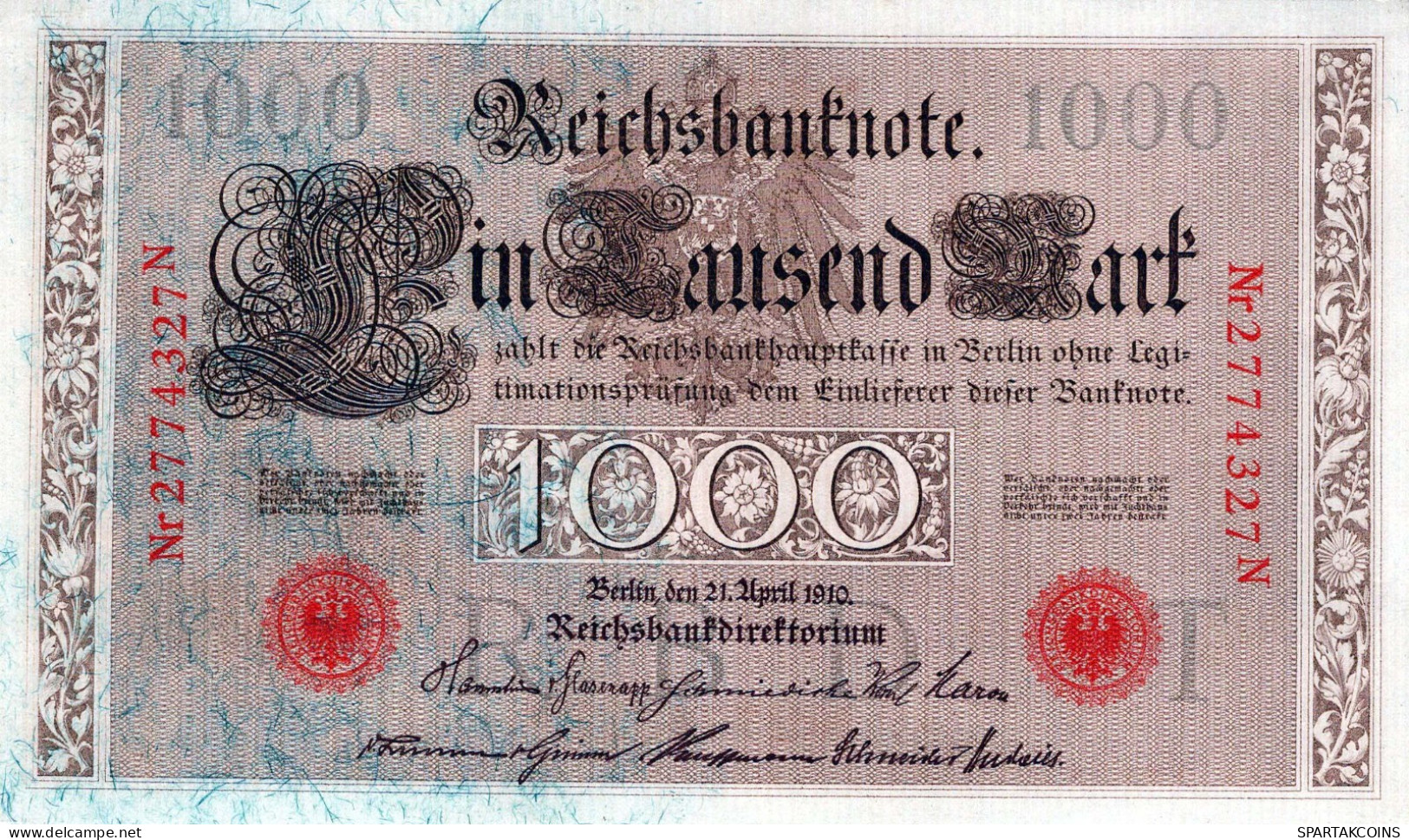 1000 MARK 1910 DEUTSCHLAND Papiergeld Banknote #PL337 - [11] Local Banknote Issues