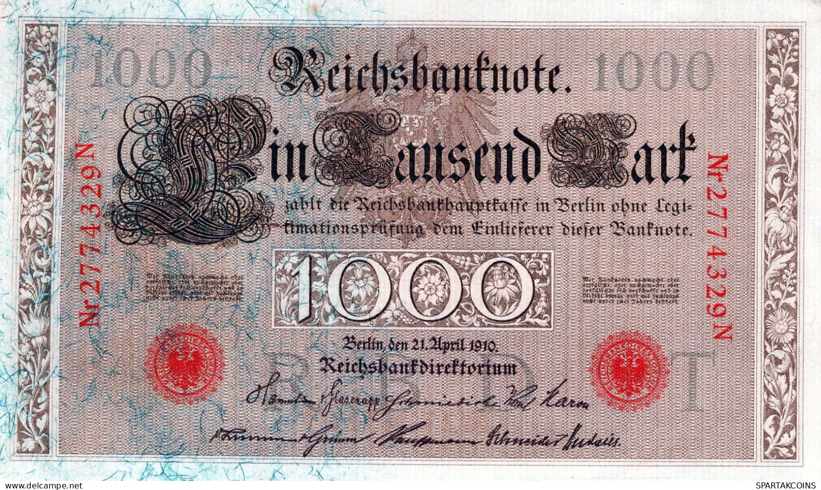 1000 MARK 1910 DEUTSCHLAND Papiergeld Banknote #PL338 - [11] Emissions Locales