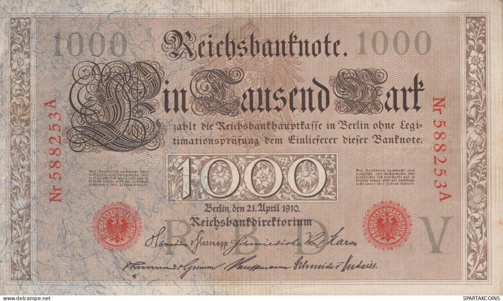 1000 MARK 1910 DEUTSCHLAND Papiergeld Banknote #PL305 - [11] Emissions Locales