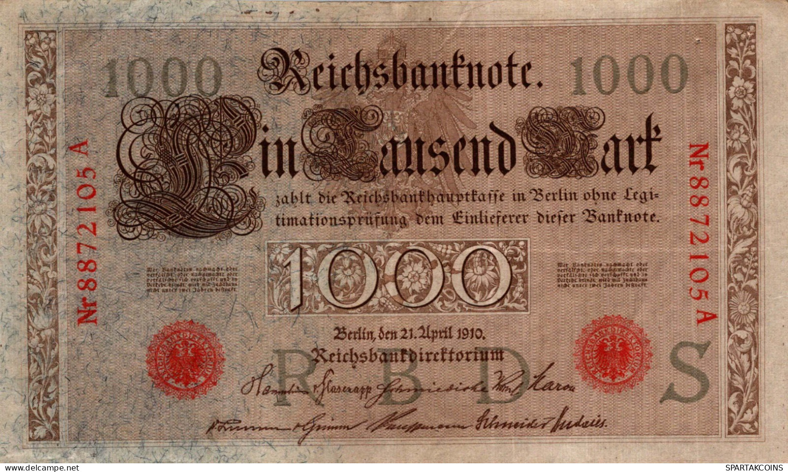 1000 MARK 1910 DEUTSCHLAND Papiergeld Banknote #PL280 - [11] Emisiones Locales
