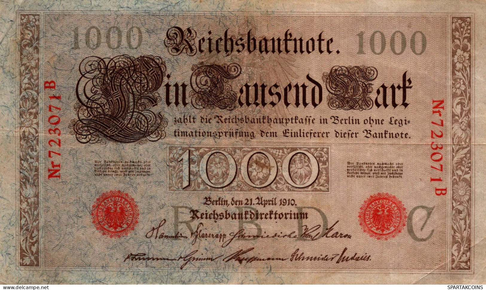 1000 MARK 1910 DEUTSCHLAND Papiergeld Banknote #PL276 - [11] Local Banknote Issues